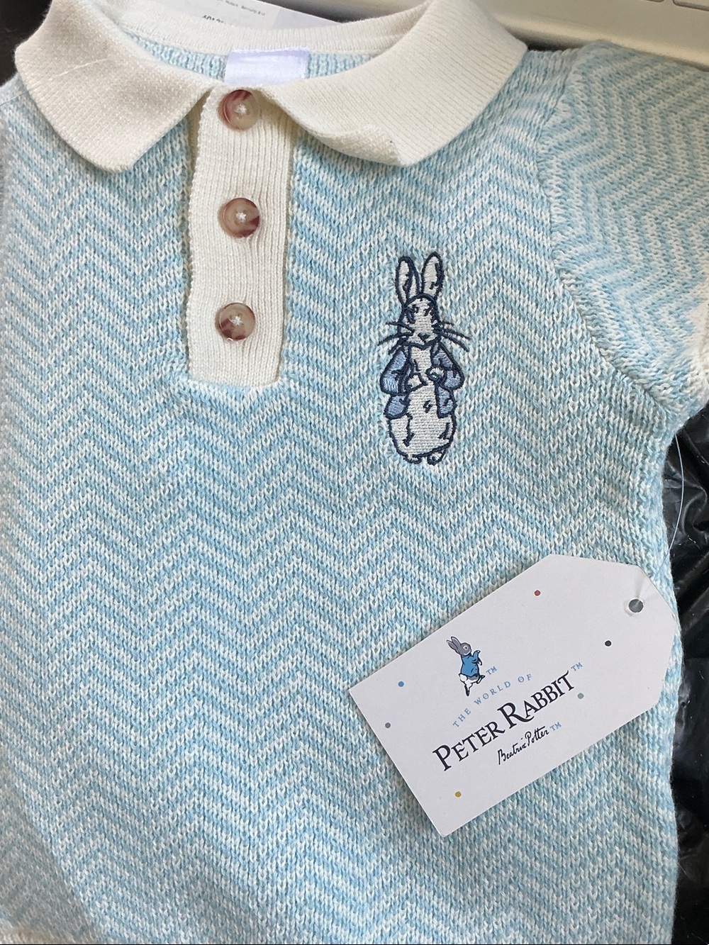 Peter Rabbit Light Blue & Cream Kids Matching Set - Picture 2 of 4